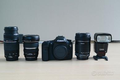 Canon EOS 7D + obiettivi Canon EF/EF-S + flash