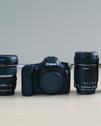 Canon EOS 7D + obiettivi Canon EF/EF-S + flash