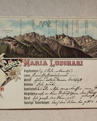 Cartolina "Gruss aus Maria Luschari" 1897
