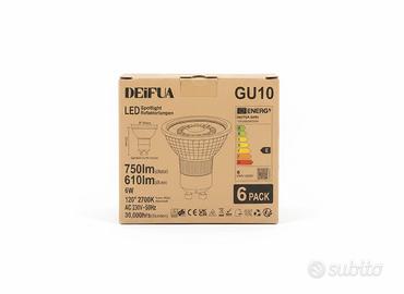 set 6 lampadine a led per faretti attacco GU10