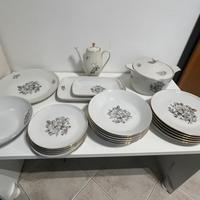 Servizio piatti con filigrana in oro/porcellalla