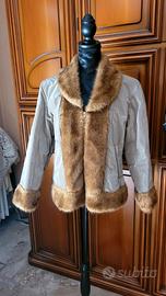 piumino con pelliccia ecologica 