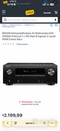 DENON Sintoamplificatore  AVR-X2600H Airplay