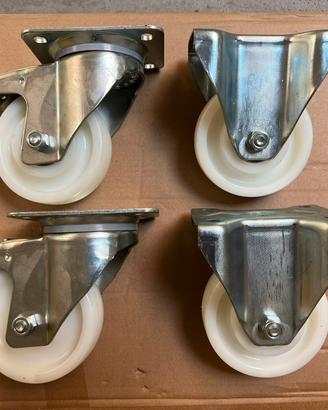 4 Ruote Carico Pesante Ø125 fisse gir. freno Nylon