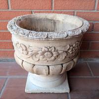 vado floreale bianco in cemento