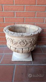 vado floreale bianco in cemento