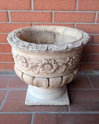 vado floreale bianco in cemento