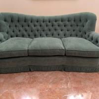 Divano Classico Capitonnè Velluto Verde anni'60