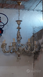Lampadario ceramica di capodimonte