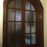 Porta soggiorno sala in legno con vetro di murano