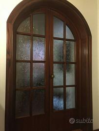 Porta soggiorno sala in legno con vetro di murano