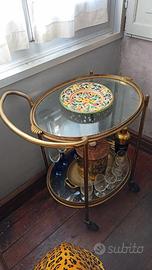 Carrello Bar in ottone ovale