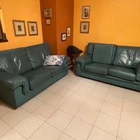Divano doppio in pelle a due posti