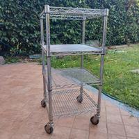 carrello metallo 4 ripiani con ruote
