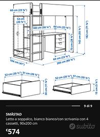 Cameretta Ikea con letto a soppalco