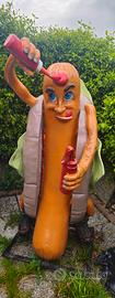 STATUA PUPAZZO WURSTEL  PANINOTECA FAST FOOD 
