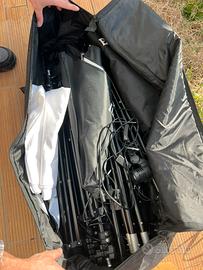 Kit luci con supporti e borsone per trasporto