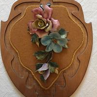 Quadro ceramica di bassano motivo floreale