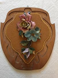 Quadro ceramica di bassano motivo floreale