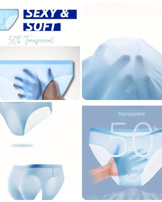 Mutande slip uomo semitrasparente invisibile tg M