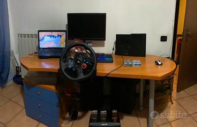 Scrivania 165 cm con cassettiera e piano girevole