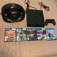 Playstation4 + volante con pedaliera + 5 giochi