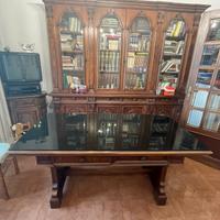 Libreria a 4 ante con cassetti e scrivania
