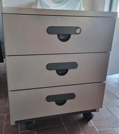 Cassettiera da ufficio su ruote