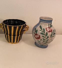 Vaso ceramica Etruria Deruta e base lampada