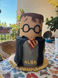 Torta finta per compleanno harry potter
