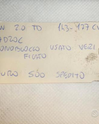 Monoblocco usato verificato per bmw 2.0 td n47d20c