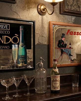 Coppia di Specchi Pubblicitari Vintage