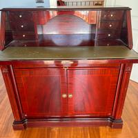 Splendida ribaltina / scrittoio in legno e pelle