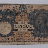 5 lire Vittorio Emanuele III molto rara 