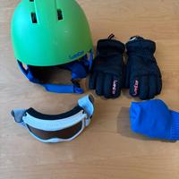 Casco guanti e mascherina sci ragazzo