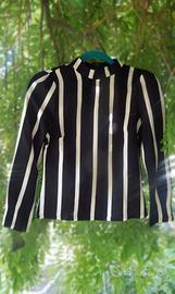 Maglia da donna bianca e nera nuova, di taglia S.