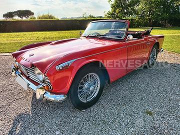 Triumph TR4 TR4A IRS Rosso Interni Pelle Nera 1966