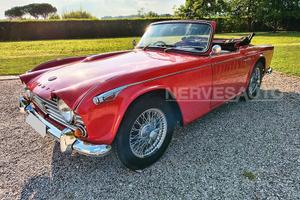 Triumph TR4 TR4A IRS Rosso Interni Pelle Nera 1966
