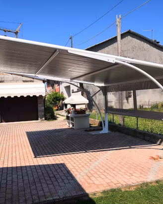 Tettoie per auto con telo in pvc mt.5x5