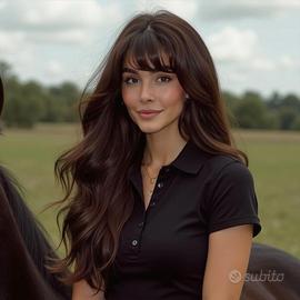 Parrucca capelli lunghi e mossi castano