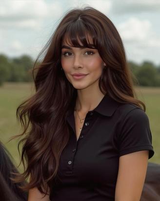 Parrucca capelli lunghi e mossi castano