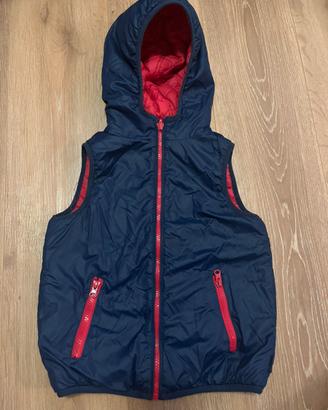 Gilet double face blu/rosso 7/8 anni