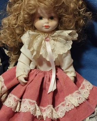 set di tre bambole porcellana vintage 