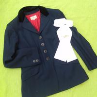 GIACCA DA EQUITAZIONE BLU  44 + ASCOT  + SPILLA