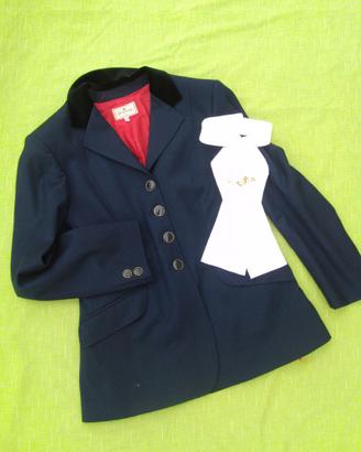 GIACCA DA EQUITAZIONE BLU  44 + ASCOT  + SPILLA