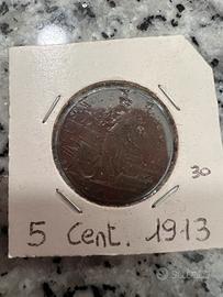 Moneta 5 centesimi del 1913