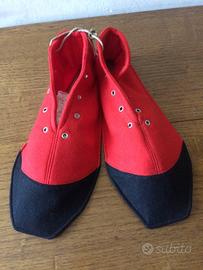 Scarpe originali da clown anni 60 panno lenci