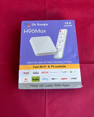 Smart TV Box H96 Max 4K - nuovo