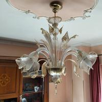 2 Lampadari  vetro Murano Bagnati in oro