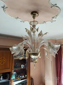 2 Lampadari  vetro Murano Bagnati in oro